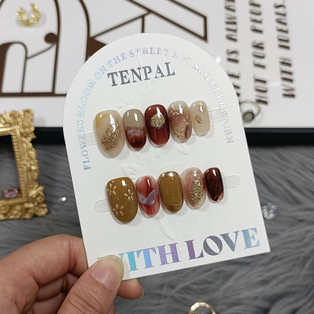 TENPAL Glue-on Nails kit with adhesive for quick, mess-free application.