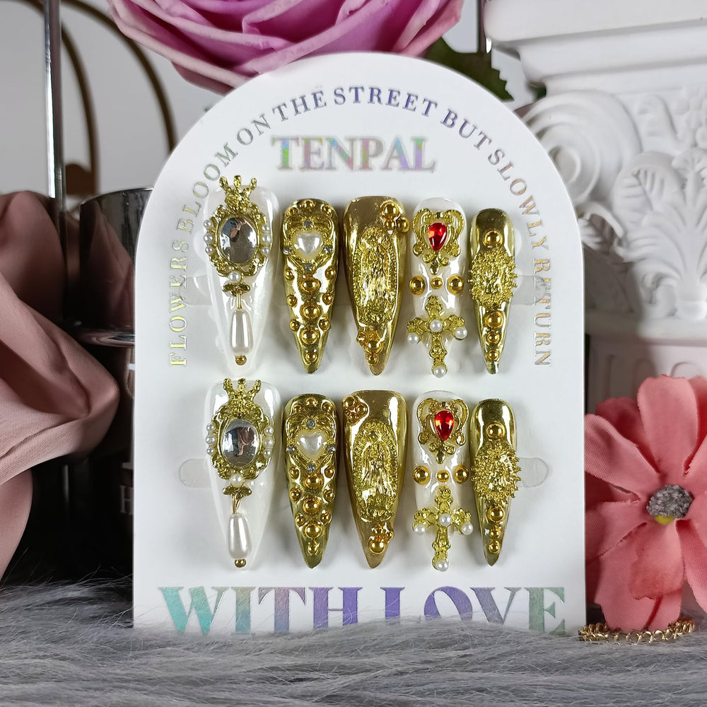 TENPAL kit includes jelly adhesive, file, cuticle stick, prep pad, and box.