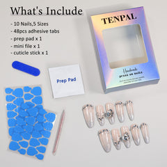 TENPAL nails worn on hand for a daily wear look.