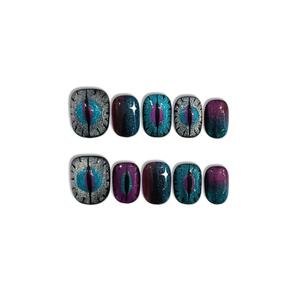 TENPAL Reusable fake nails with adhesive and tools for versatile styling.