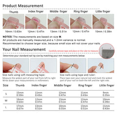 TENPAL size chart and application instructions
