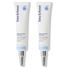 Terez & Honor anti-aging rapid under-eye cream jar close-up for quick refreshed feel.