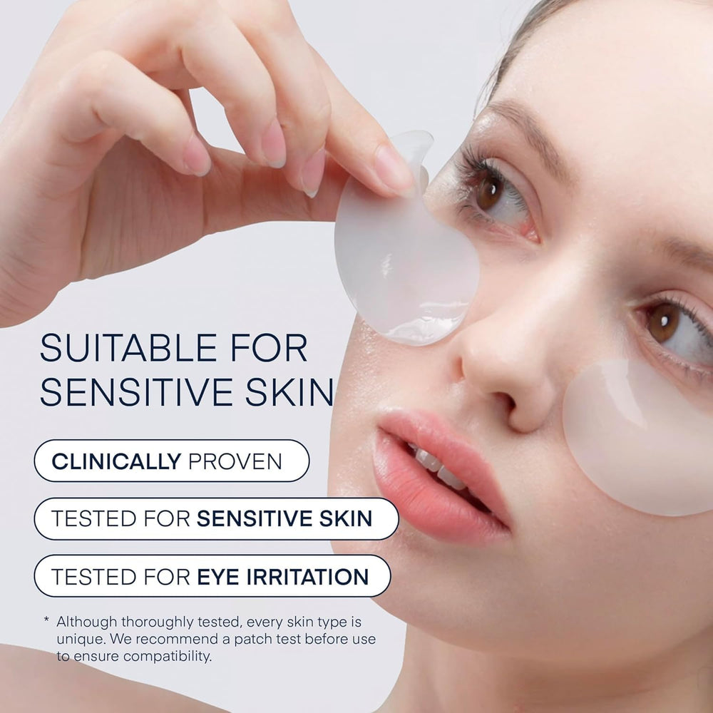 Hydrogel texture closeup on TEREZ & HONOR eye patches for gentle adherence.