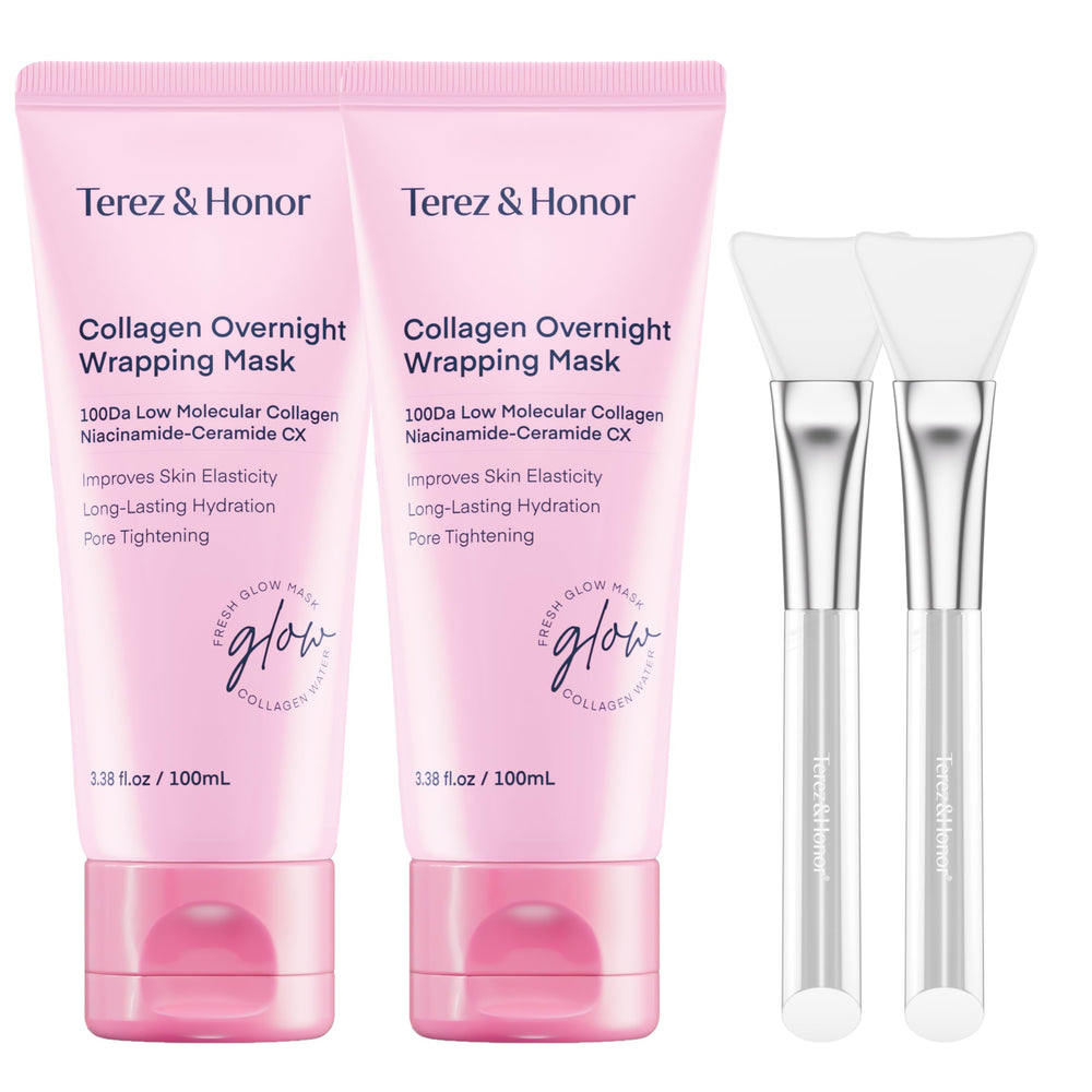 TEREZ & HONOR collagen night wrap mask bottle promotes deep overnight hydration