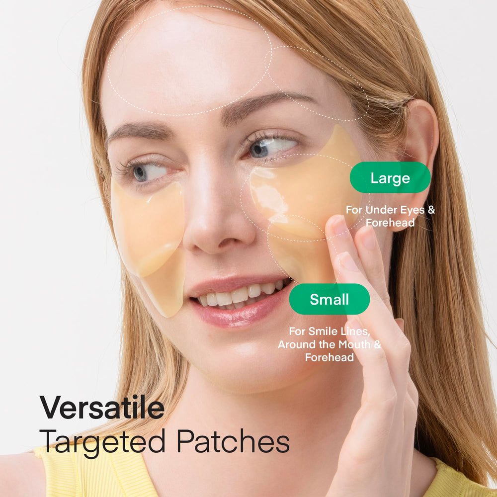 TEREZ & HONOR patches fit under eyes, forehead, and chin
