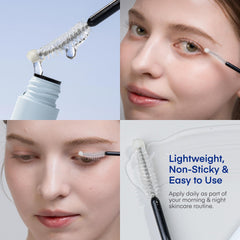 TEREZ & HONOR Lash Serum texture swatch reveals non-sticky finish.