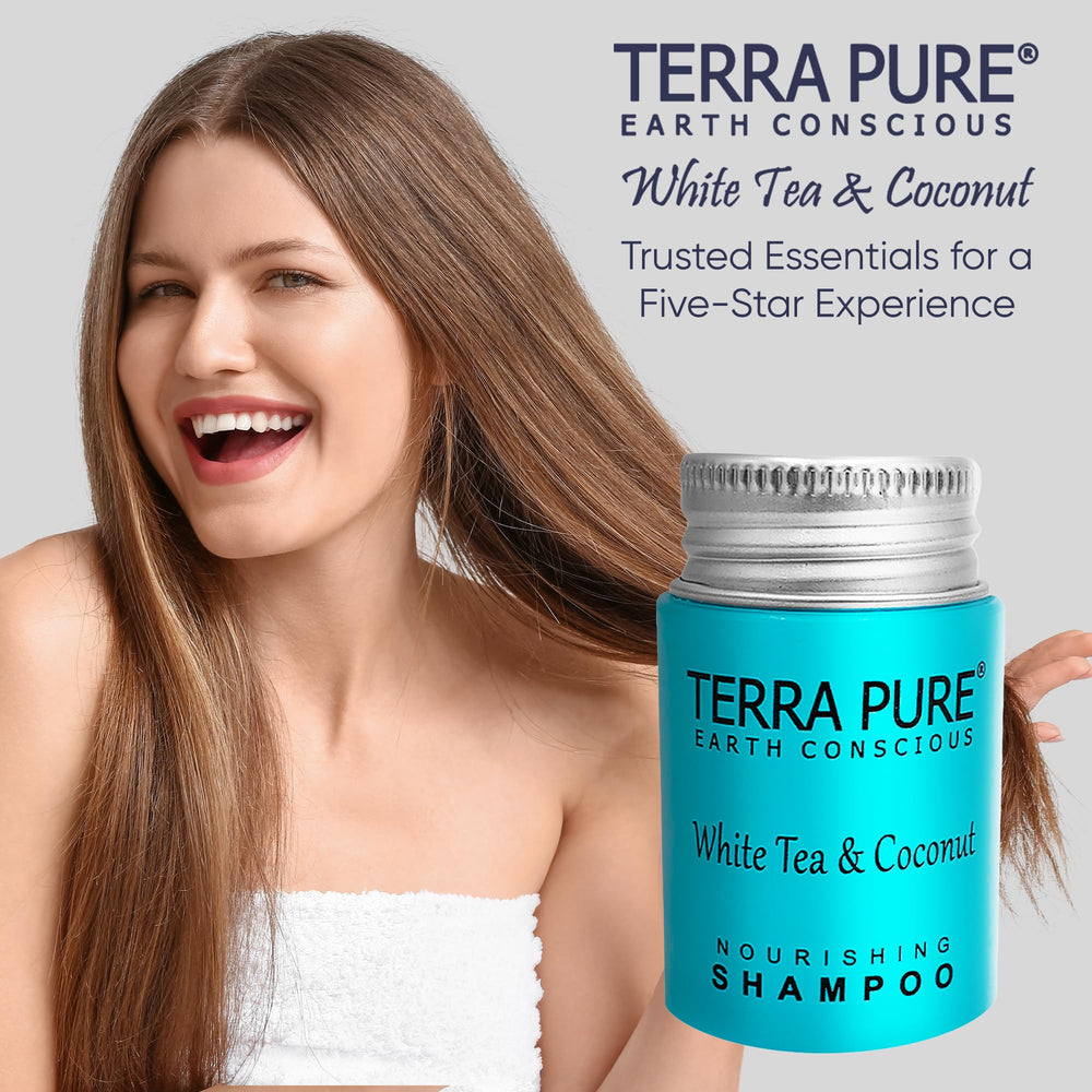 Terra Pure earth-conscious packaging highlights sustainable hospitality choices.