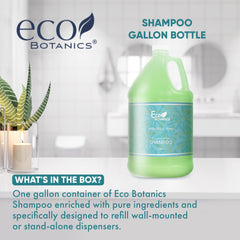 Close-up of Terra Pure Eco Botanics shampoo label showing natural ingredients for sensitive skin