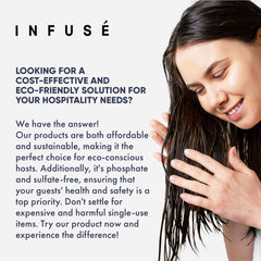 Terra Pure Infuse Hotel Conditioner label closeup with clear branding