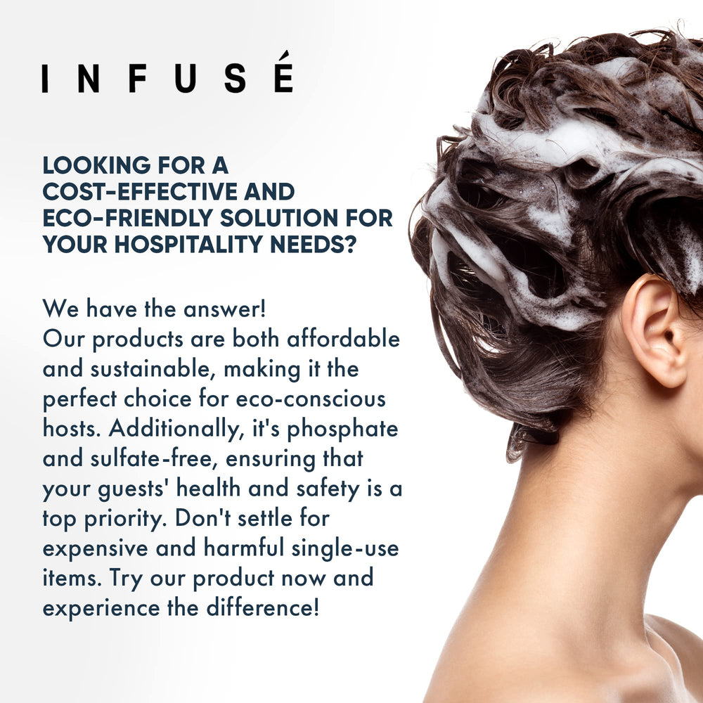 Terra Pure Infuse lavender mint shampoo on bathroom shelf creates premium guest impression
