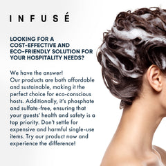 Terra Pure Infuse lavender mint shampoo on bathroom shelf creates premium guest impression