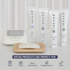 Terra Pure Infuse White Tea Coconut Conditioner bottle for silky guest hair.