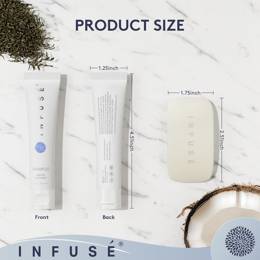 Terra Pure Infuse mini shampoo bottle for travel-friendly amenities.