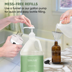 Terra Pure natural ingredients care for guest bathrooms and skin