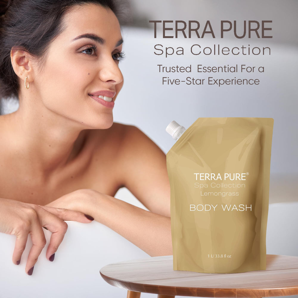 Terra Pure Spa fragrance in lemongrass highlights fresh showers