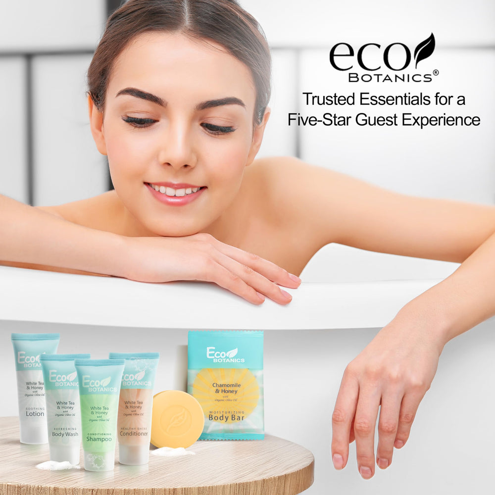 Terra Pure white tea-scented guest amenities offer a light fragrance.