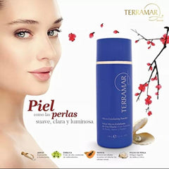 Terramar micro-exfoliating powder texture-detail reveals fine grains for even skin.
