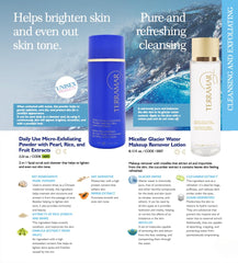 Terramar micro-exfoliating powder water-activated foam showing soft lather for gentle cleansing.