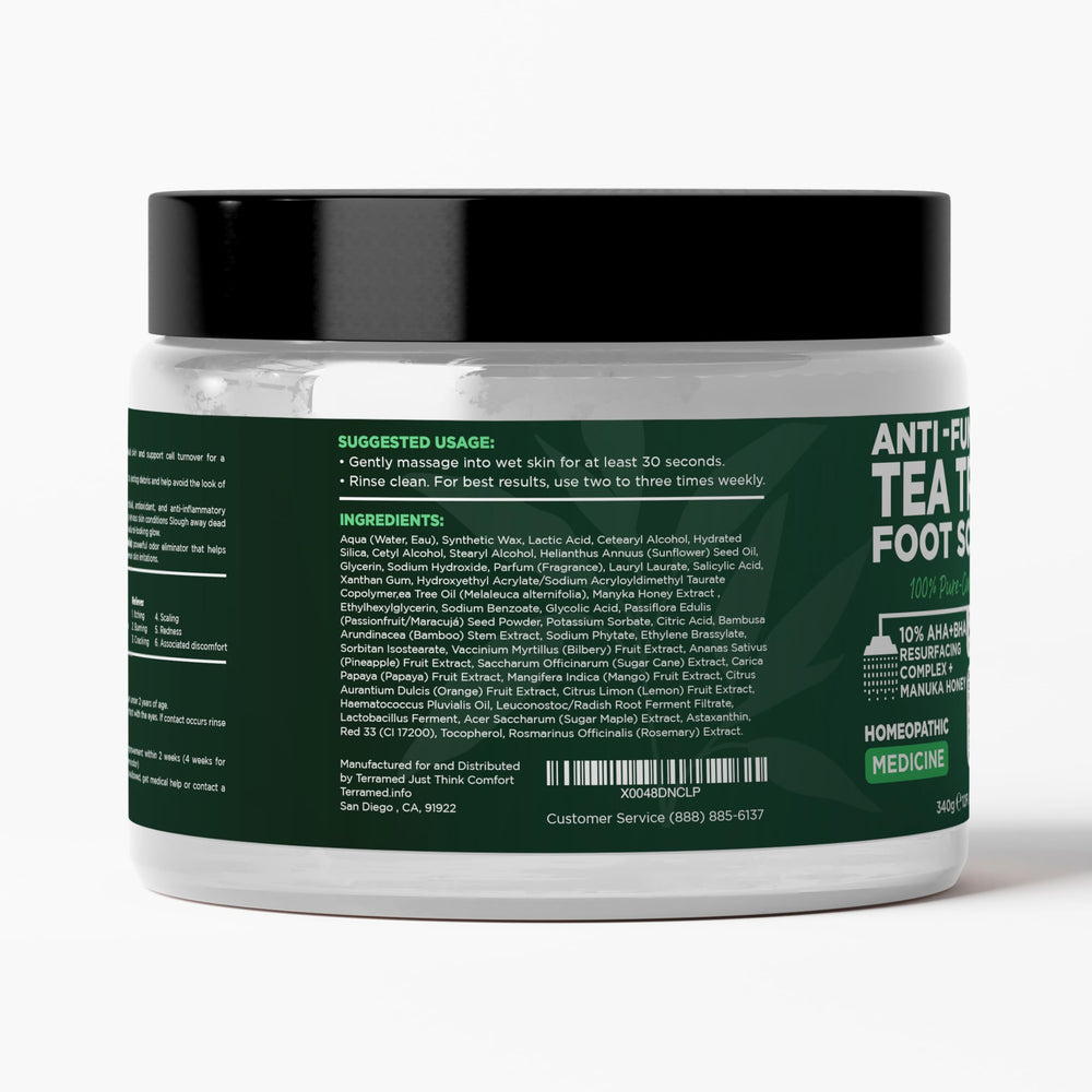 Terramed Just Think Comfort foot odor relief with purifying ingredients close-up