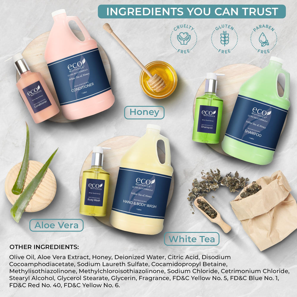 Terra Pure Eco Botanics pump conditioner bottle ensuring quick guest access.