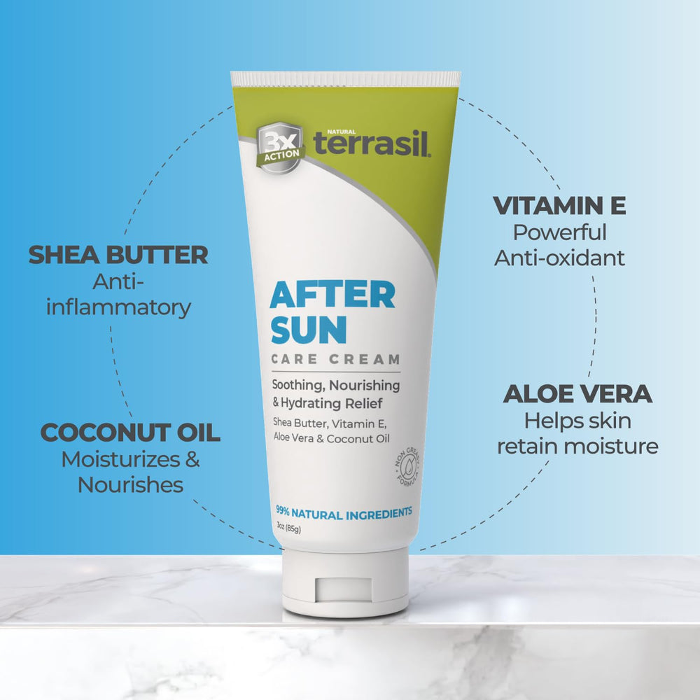 Terrasil after-sun lotion vitamin-e nourishment calms redness