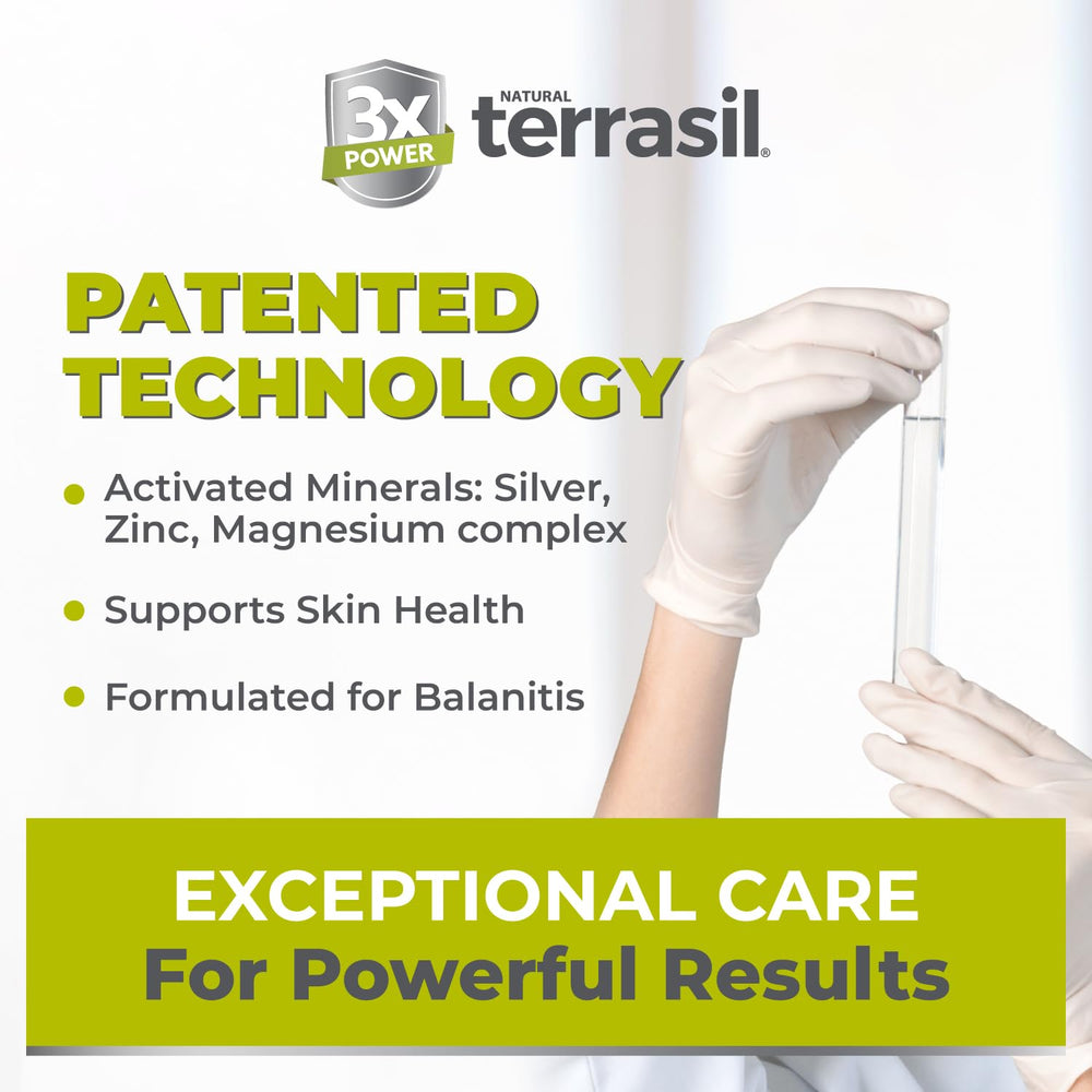 Terrasil Balanitis Relief tube being applied for easy daily use