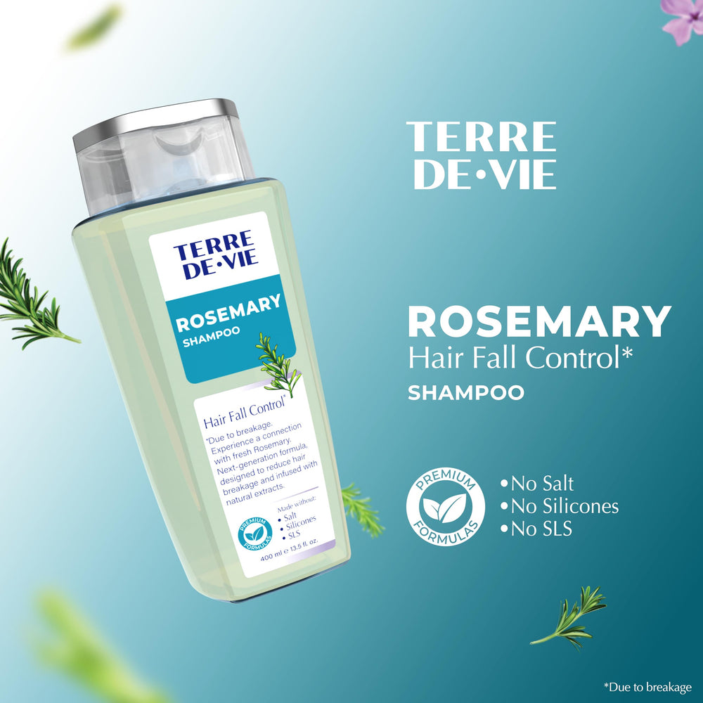 Terre De Vie rosemary shampoo with argan oil nourishes strands effectively
