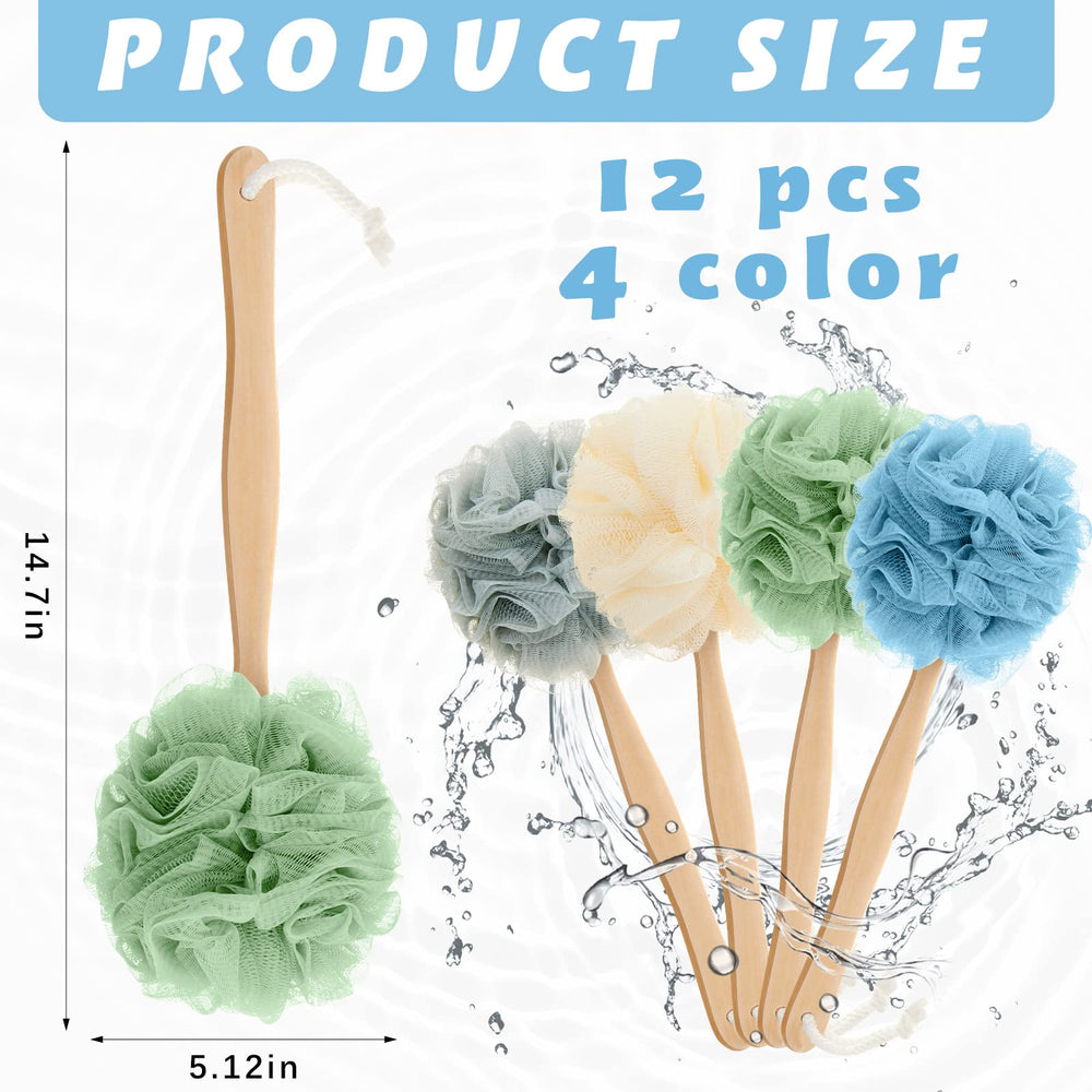 Tessco for you long-handle back scrubber with wooden handle for comfort