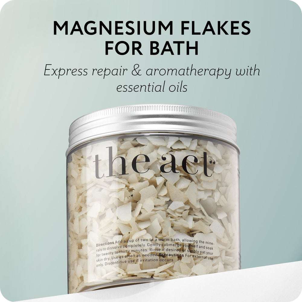 The Act bath salts in a jar ready for use, close-up.