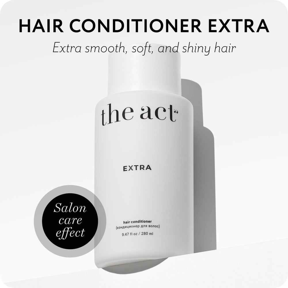The Act Extra Hair Conditioner dispensing pump showing easy application.