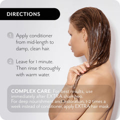 The Act Extra Hair Conditioner in use for quick detangling and manageability.