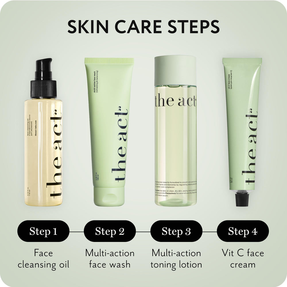 The Act vegan organic label badge communicates ethical skincare choices