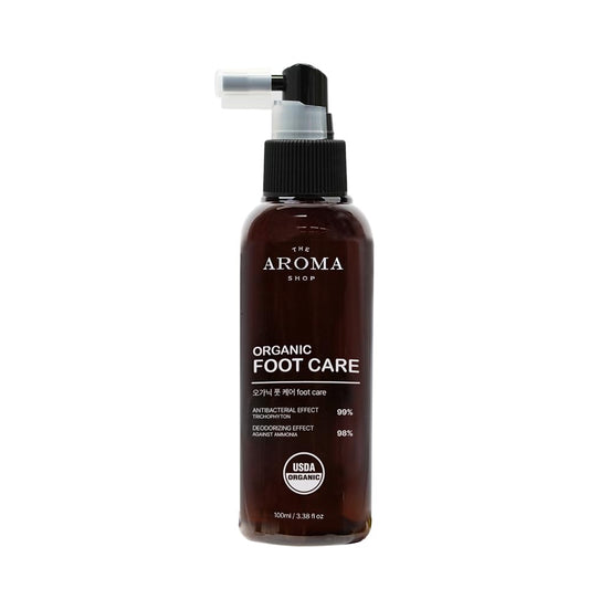 The Aroma Shop foot care mist bottle for easy spray application and fresh feet.