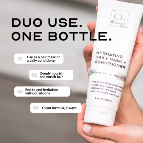 The Cleanest Lab mask application close-up shows rich hydration for hair.