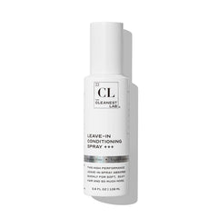 The Cleanest Lab leave-in conditioner mist bottle pour for easy hydration.