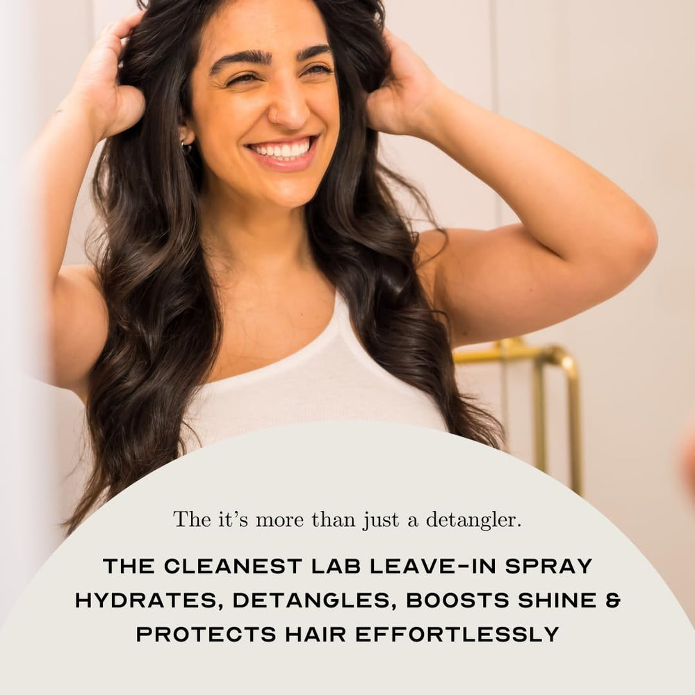 The Cleanest Lab leave-in conditioner mist shield during heat styling.