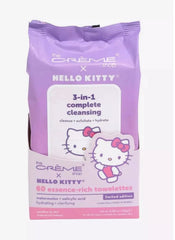 The Crème Shop Hello Kitty 3-in-1 cleansing towelettes deliver hydration and gentle exfoliation.