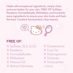Hello Kitty Pink Water Crème packaging highlights a hydration-focused daily skincare routine.