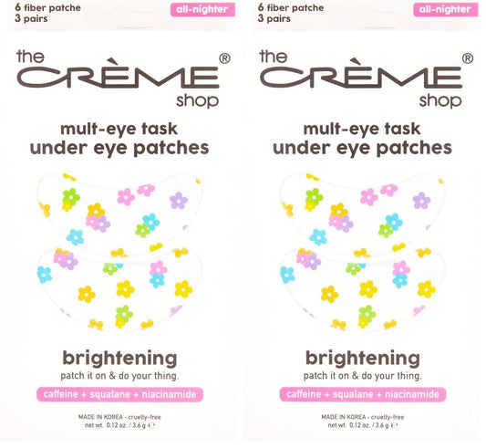 The Crème Shop Mult-Eye Task under eye patches pack aiding brightening and depuffing for a refreshed look.