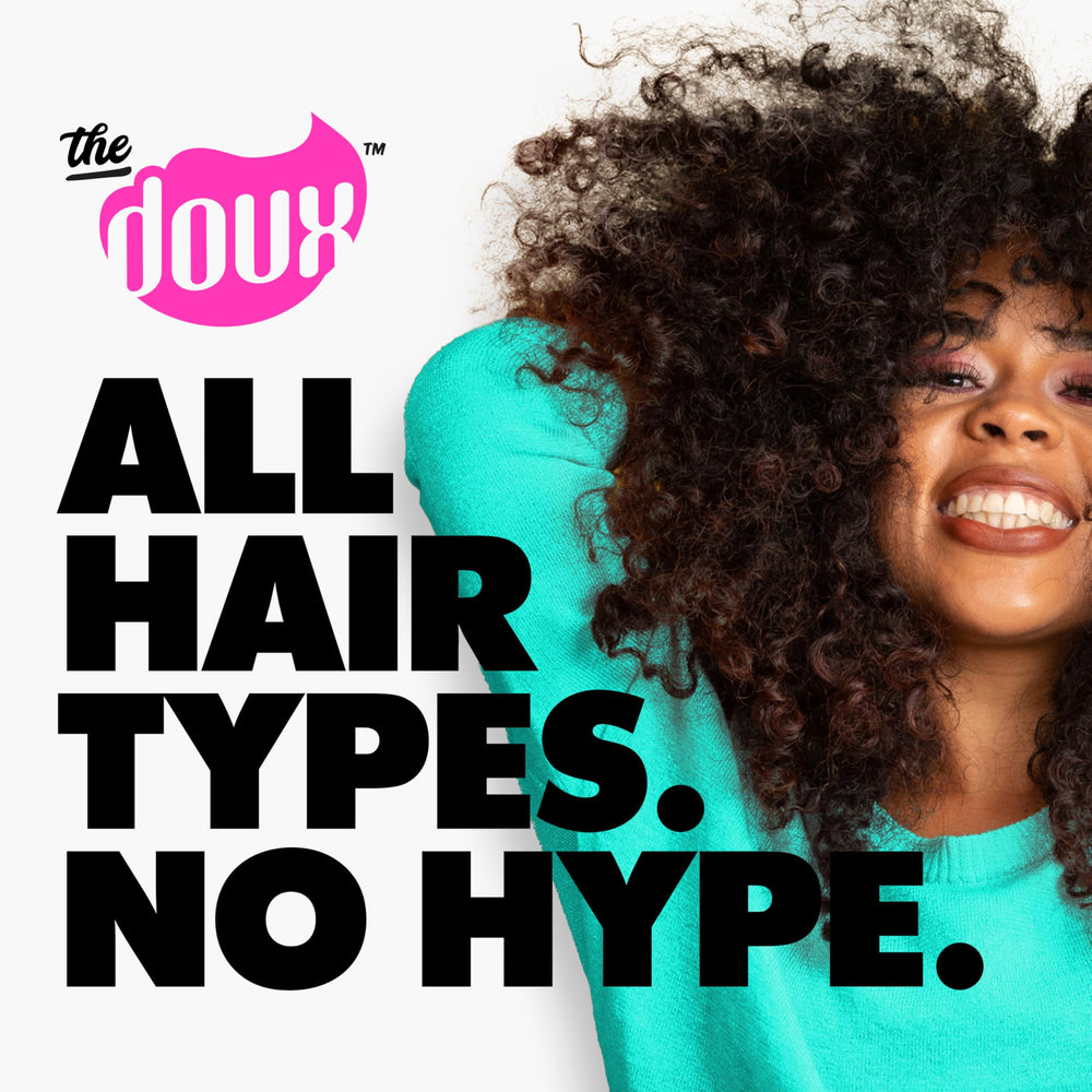 The Doux Mousse shine-frizz-control helps maintain a smooth look in humidity.