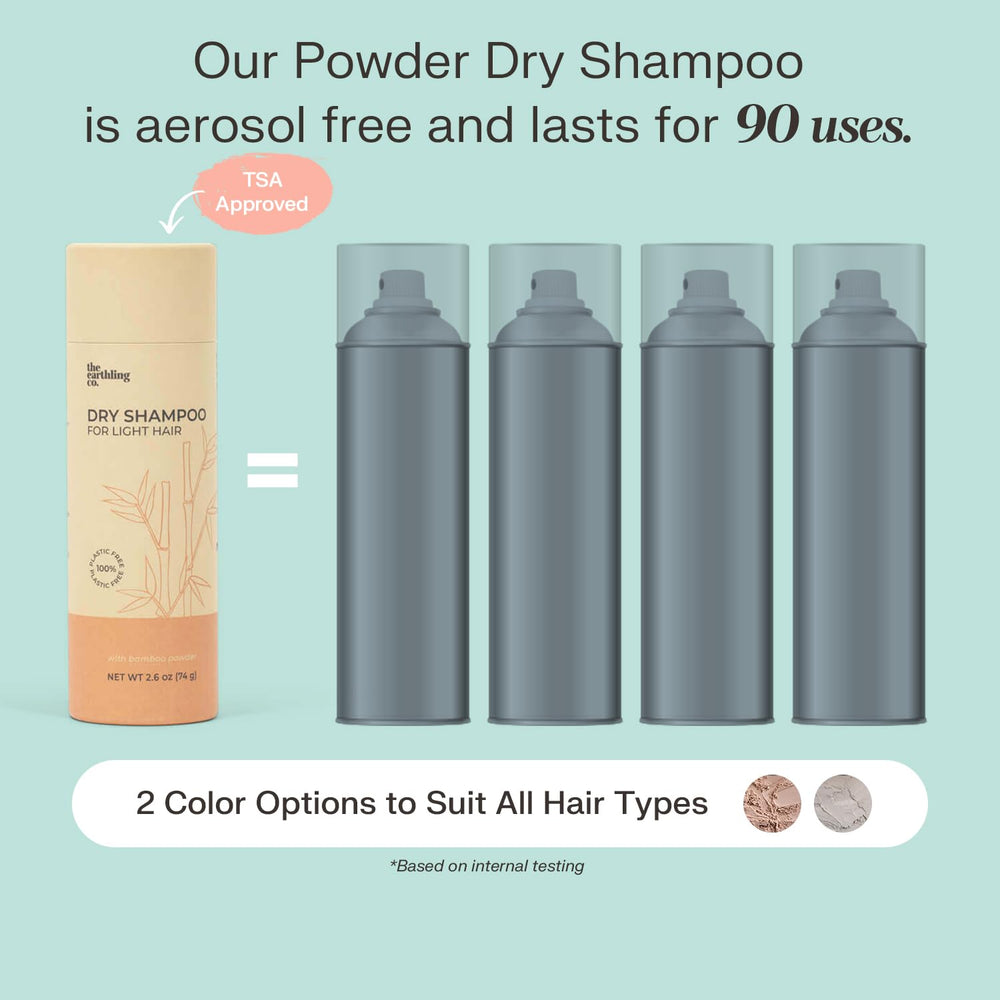 The Earthling Co. dry shampoo light hair non-aerosol formula stays talc-free and clean