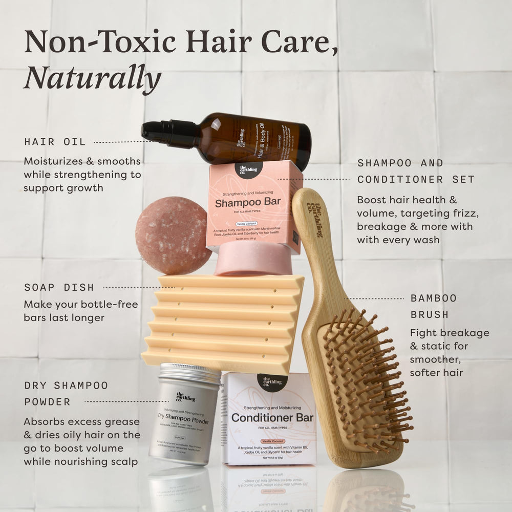 The Earthling Co. sweet sandalwood scent packaging evokes a calming routine.