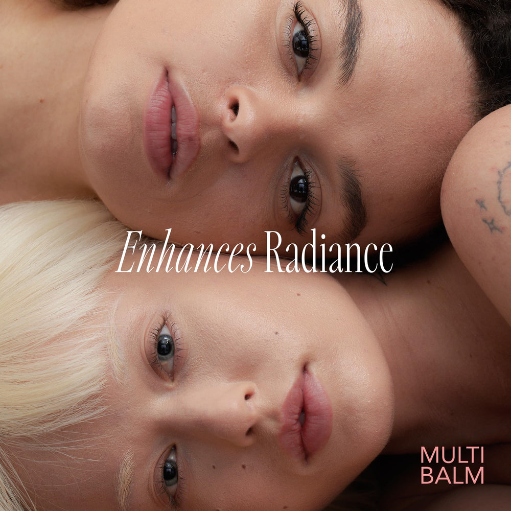 The Face Shop Brightening Care Multi Balm on the face for balanced moisture and glow.