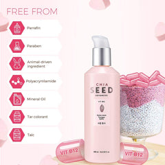 The Face Shop Chia Seed Hydro Toner back label explains origin and key ingredients for hydration.