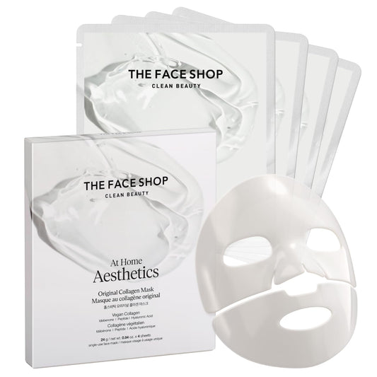 The Face Shop Original Vegan Collagen Mask packaging shown for at home care