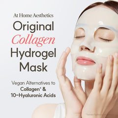 The Face Shop vegan collagen mask sheet being applied for deep hydration
