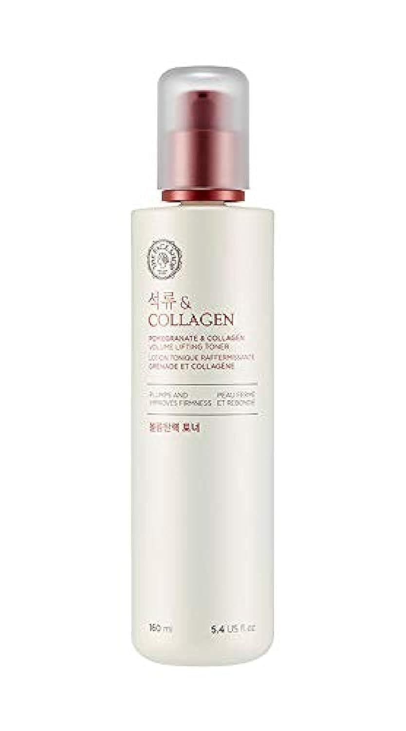 The Face Shop Pomegranate and Collagen Toner bottle for hydration and radiant skin