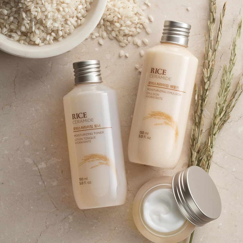 The Face Shop Rice Ceramide Emulsion swatch on sensitive skin.