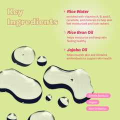 The Face Shop Rice Water Bright Light Cleansing Oil contains jojoba oil for gentle nourishment.