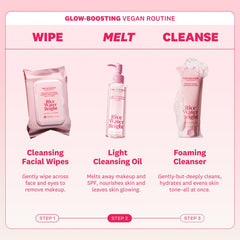The Face Shop Rice Water Bright Light Cleansing Oil includes rice water extract for radiance.
